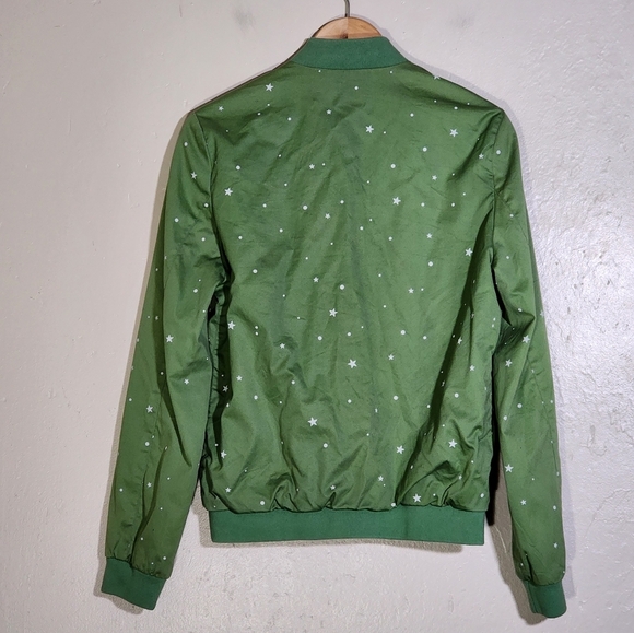 Carlos Campos Green Star Pattern Bomber Jacket - Picture 2 of 9